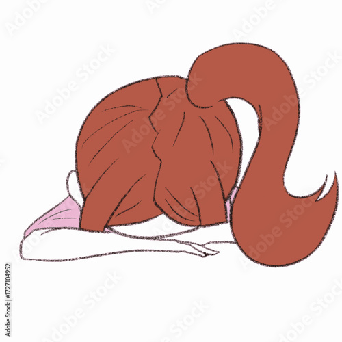 突っ伏している看護師の女の子