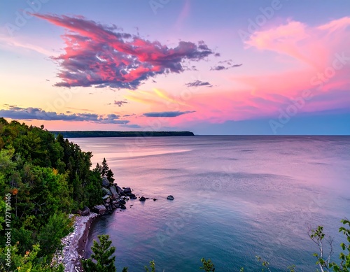 Scenic coastal sunset