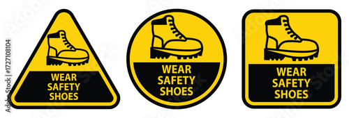 Safety Shoe Warning Signs for Construction and Workplace Safety Awareness