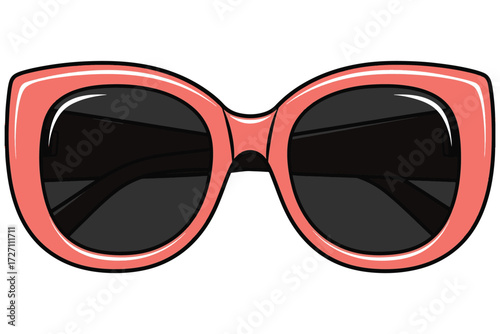 Trendy sunglasses isolated on white background, a musthave accessory for sun protection, adding a touch of glamour and style to any outfit with its chic design vector