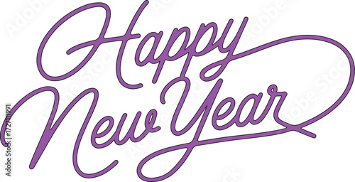 Elegant happy new year wishes in vibrant pink lettering against a stark conveying festive greetings and celebratory mood for holiday season and new beginnings
