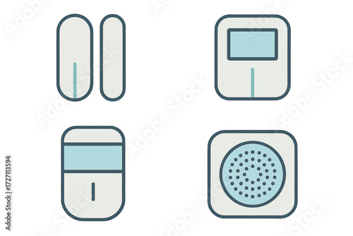 Different types of medical devices for monitoring health and wellness displayed in a grid layout