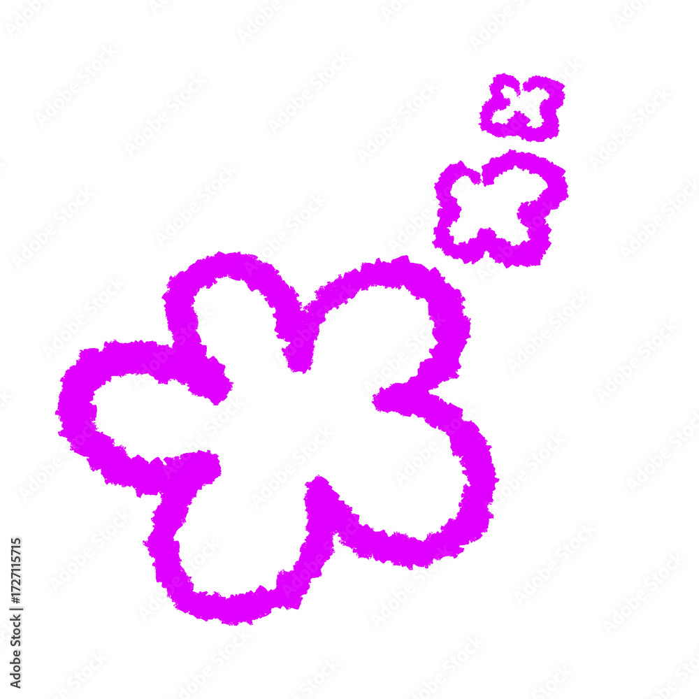 Fototapeta premium Purple flowers doodles