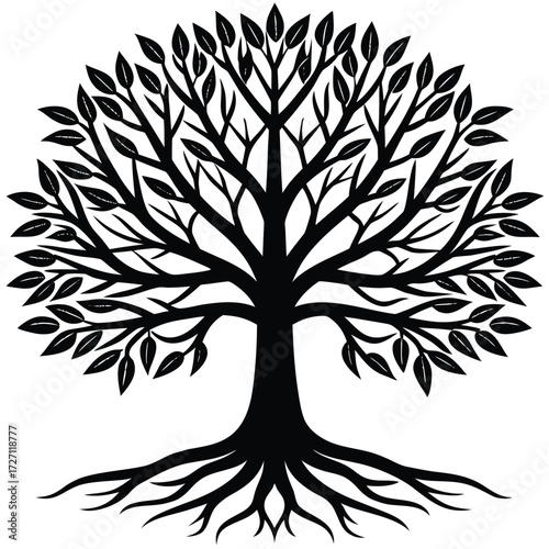 Tropical Plants Illuminated with Green and Blue Fluorescent Light. Rainforest Environment with Diamond shaped Neon Frame.
