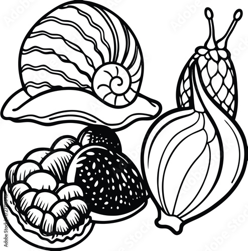 Hand drawn seamless vector illustration of apple fruit set with leaf and flower sketch pattern for food design