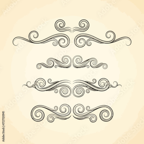 Elegant swirl dividers add a sophisticated touch to your designs, perfect for invitations, branding, and classic layouts with vintage flair and a timeless appeal