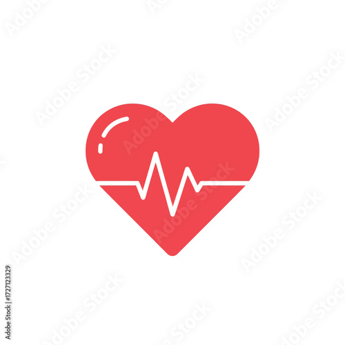 Red Heartbeat Icon Vector EPS