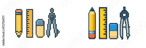 Drawing tools organized in neat arrangement showcasing creativity for students and artists