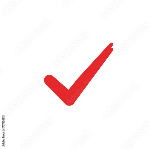 Red Check Mark Vector EPS Icon - Simple and Clean Graphic Element
