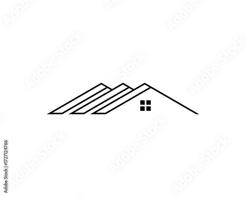 black and white real estate vector logo design