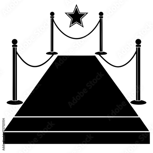 red carpet on a black background