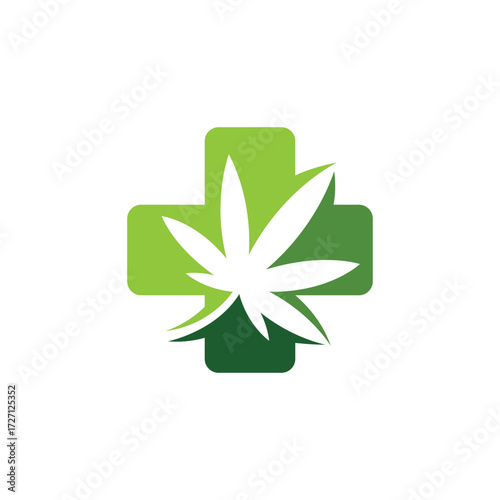 cannabis medical abstract logo modern style