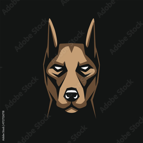 doberman dog vector abstract logo modern style