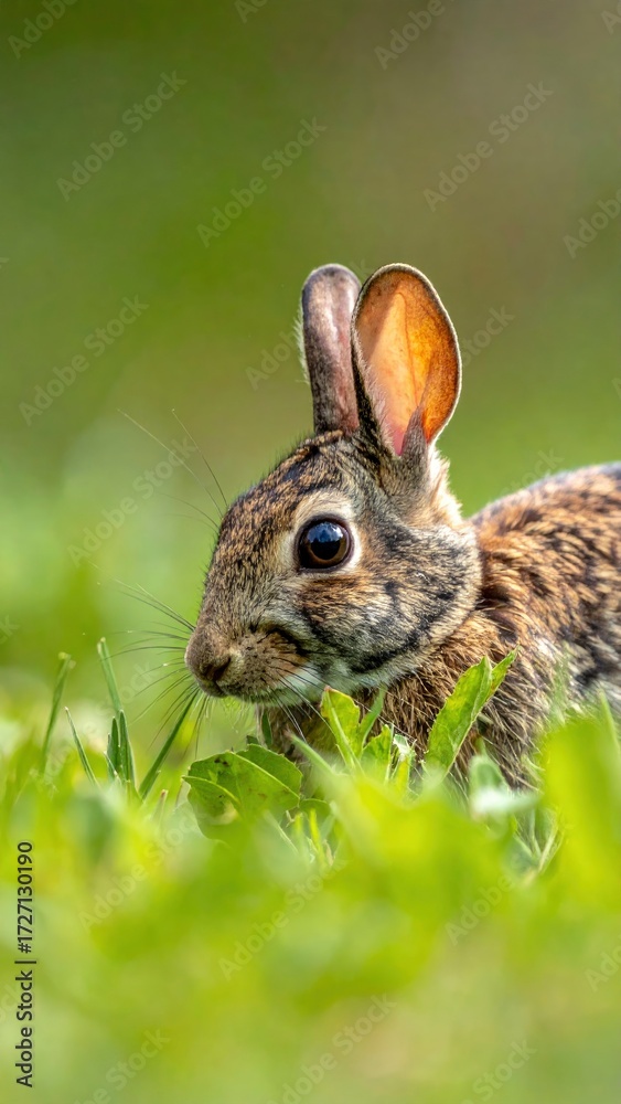 Fototapeta premium Close-up of a Rabbit in Grass.