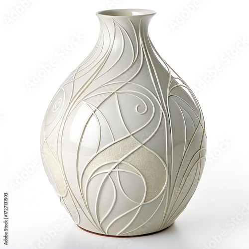 Glass vase isolated on white background