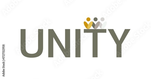 Modern unity logo with geometric human symbols in warm gradient tones. Balanced with clean lines and earthy hues to represent connection, inclusivity, and collective purpose.