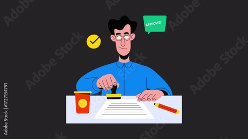 Approved Stamp Animation Alpha Channel 
