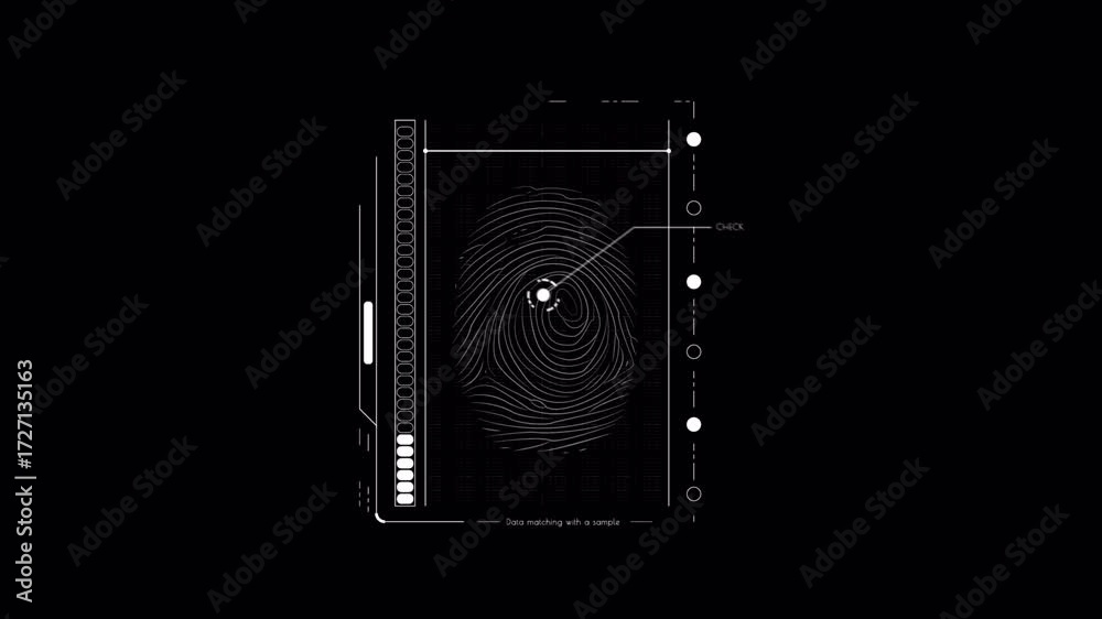 Dynamic Biometric Fingerprint Scanning on a Futuristic High-Tech Security Interface