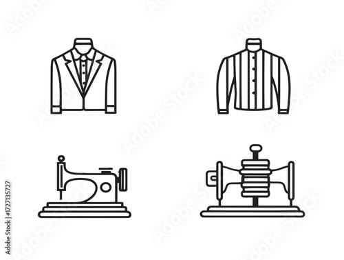 Elegant Sewing And Tailoring Icon Minimal Vector Illustration