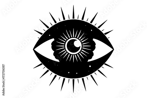 Stock photo websites often categorize this image as a human eye vector illustration showing an iconic eyeball with eyelashes and a pupil for themes of vision, beauty, or design