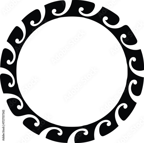  Ancient Pattern Round Frame silhouette