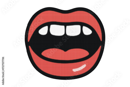 trendy vector lips halftone