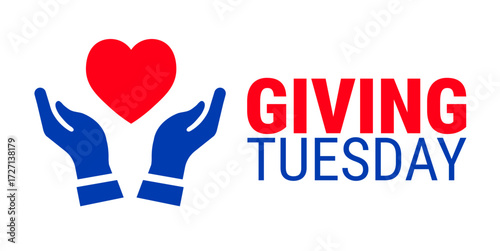 Giving Tuesday background, banner, card or poster design template is observed every year during November, to raise awareness about the mission. Vector illustration.