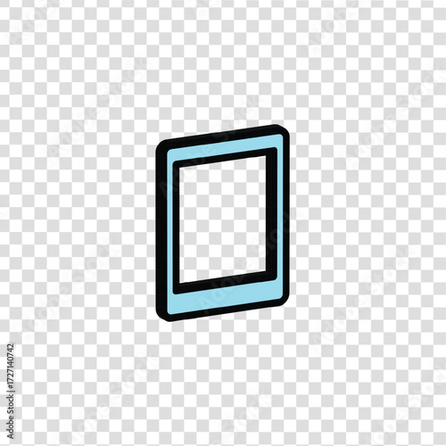 Medical tablet device icon PNG with transparent background, representing digital healthcare, telemedicine, and patient monitoring.