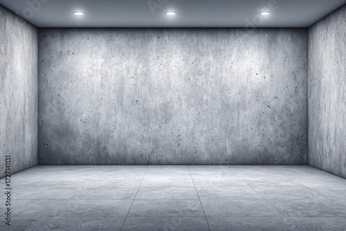 Wallpaper Mural Empty, modern concrete room with recessed lighting Torontodigital.ca