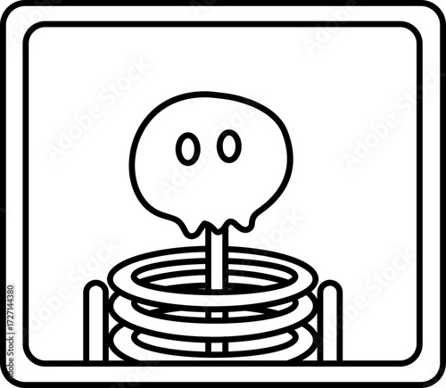 Vector Illustration of X-Ray. Simple Outline X-Ray Coloring Page