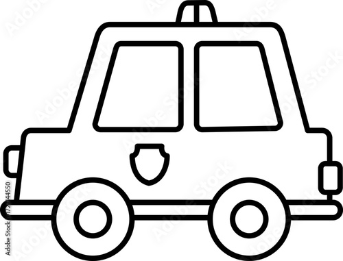 Car Vector Illustration. Car Transportation. Simple Outline Car Coloring Page