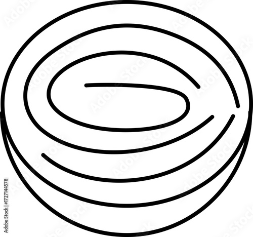 Onion Vector Illustration. Simple Outline Onion Coloring Page