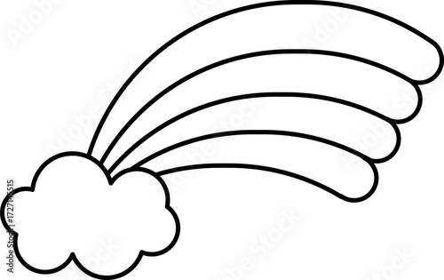 Rainbow Cartoon Vector Illustration. Simple Outline Rainbow Coloring Page