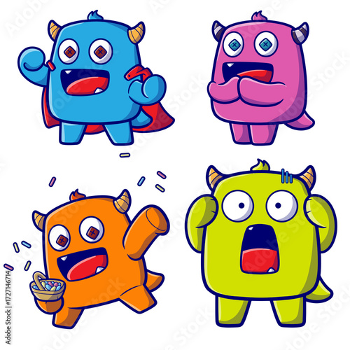 set of cartoon animals
