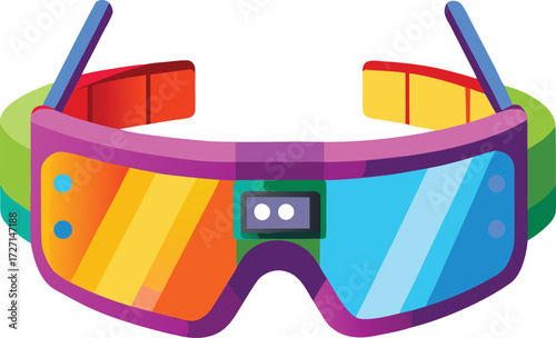 Colorful virtual reality headset with purple icon isolated on white transparent background vector eps png jpg business people clipping path cutout 2025 2026 4k full hd poster banner label download