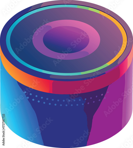 Abstract Cylindrical Object With Gradient icon isolated on white transparent background vector eps png jpg business people clipping path cutout 2025 2026 4k full hd poster banner label download