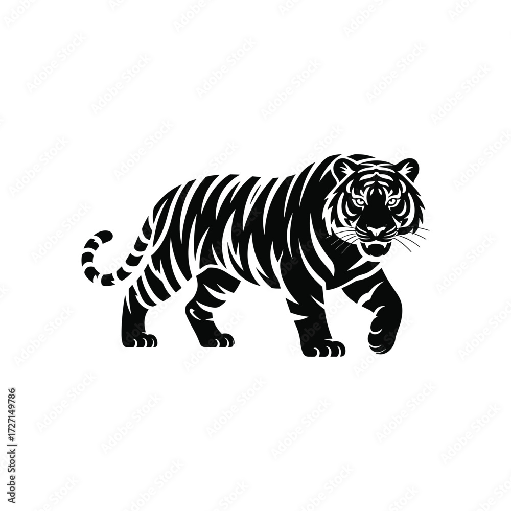 Fototapeta premium Tiger Silhouette Vector Illustration