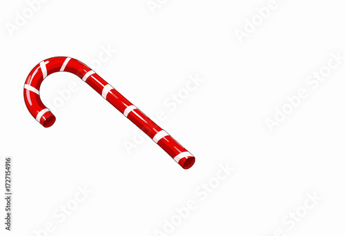Festive Red and White Candy Cane Illustration Against a Plain White Backdrop