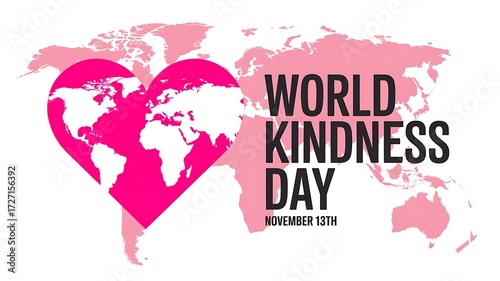World Kindness Day heart and globe illustration november 13th