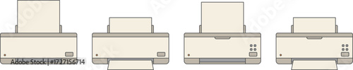 Set of printer illustration