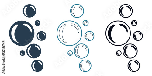 Floating bubbles graphic with clean modern style for a fresh or clean concept, originally a scalable vector graphic design element