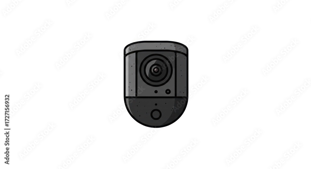 Fototapeta premium Vector illustration of a security surveillance camera on white background