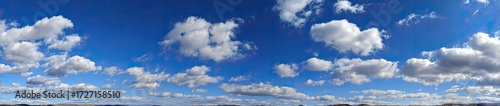 Panoramic view of a partly cloudy blue sky