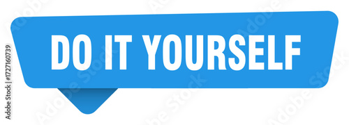 do it yourself sticker. do it yourself blue sign isolated on transpatent background
