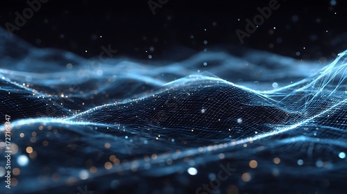 visualization of fractal waves isolated on the blackback ground