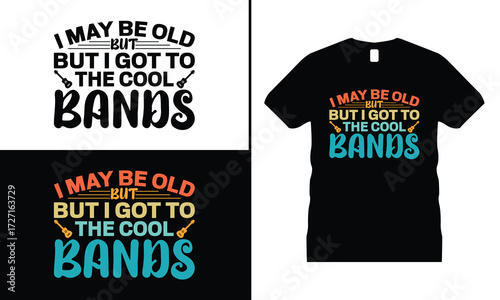 Guitar Typography Tshirt Design Music Bands Silhouette Vector. Use for Shirts, mugs, stickers, etc.