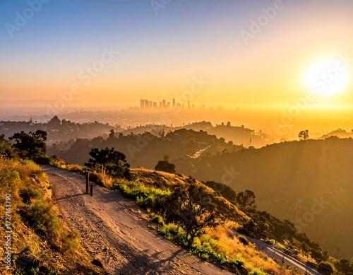 Sunrise over LA hills