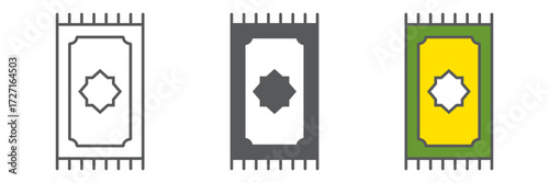 Prayer Rug icon, ramadan and islam, prayer carpet sign, vector graphics, a linear pattern on a white background, editable stroke