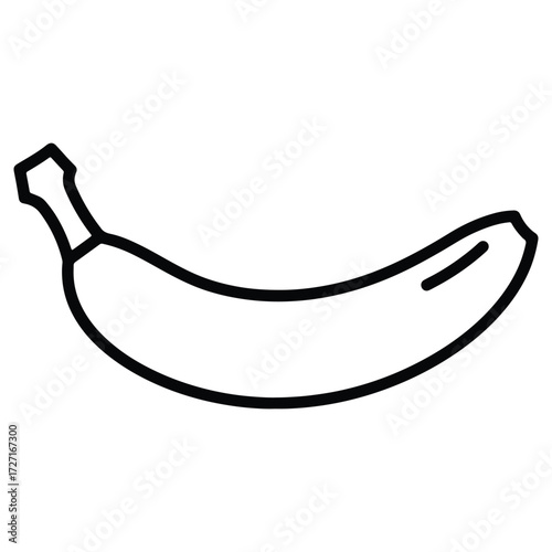 Banana Fruit Outline Vector Illustration Simple and Clean Design Element