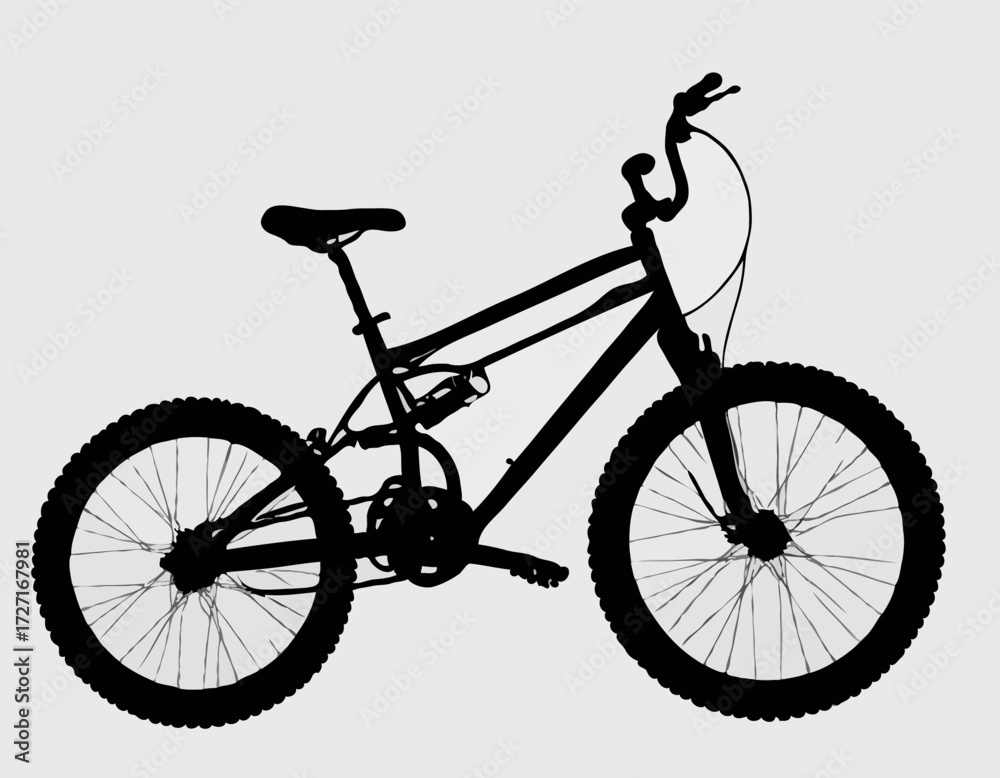 Fototapeta premium Mountain bike silhouette stock illustration Bundle, in silhouette, Mountain bike Lover vector graphic design, Mountains bike vector, Mountain bike silhouette